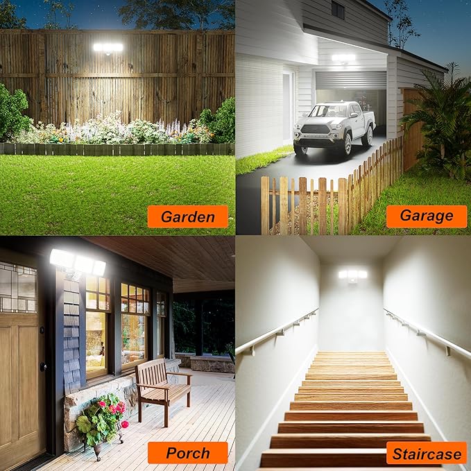 AIXPI Battery Powered Motion Sensor Outdoor Lights, 1500LM Flood Light IP65 Waterproof Security Light Motion Detector Lights Wireless for Outside, Yard White 1Pack