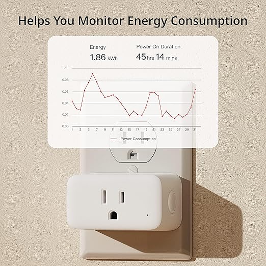 SwitchBot HomeKit Smart Plug Mini 15A – No Hub Required, Energy Monitoring, WiFi (2.4GHz), Works with Siri, Alexa, Google Home, Energy Saving & Automation