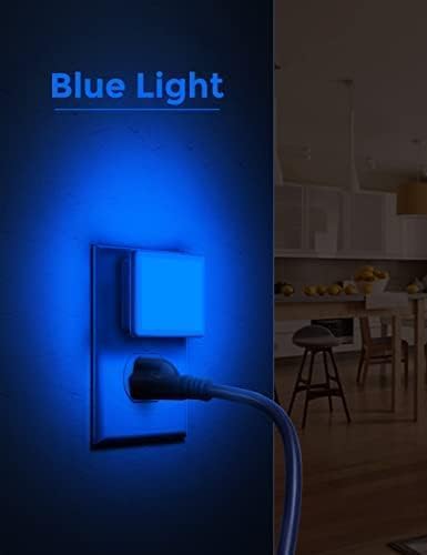 L LOHAS LED Blue Night Lights Plug into Wall 6-Pack, 0.3W Plug in Night Light, Dusk to Dawn, Bright Nightlight Auto-On/Off, for Adults Kids Room Bedroom Bathroom Hallway Kitchen, Non-Dim