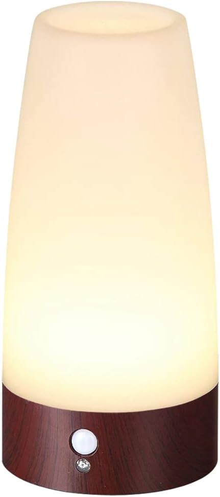 ZEEFO Retro LED Night Light PIR Motion Sensor Light,Activated Step Lighting Lamps,Indoor/Outdoor Battery Operated Lamp Sensitive Portable Moving Table Lamp for Kids Room,Hallway(Round Shape)