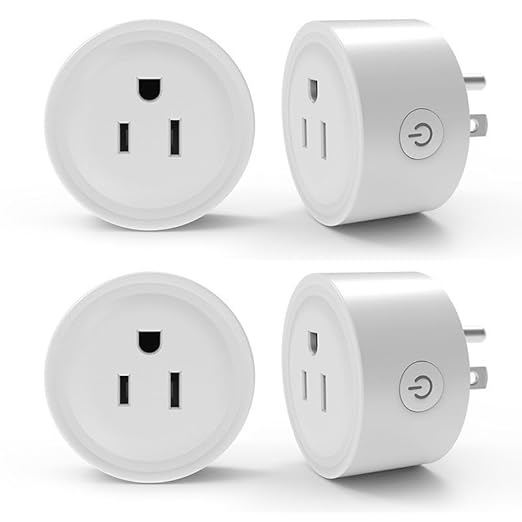 Smart Plug, WiFi Outlet Compatible with Alexa & Google Assistant, Outlet 16A/2200W Max, Home Automation, APP Remote Control, Timer&Schedule, No Hub Required, 2.4G Wi-Fi Only, 4 Pack