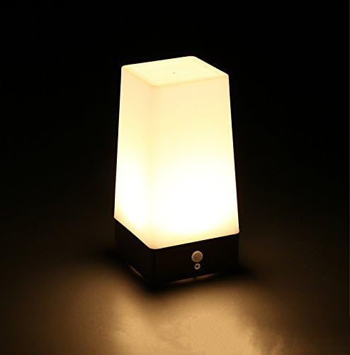 ZEEFO Motion Sensor LED Night Light 3 Modes Battery Powered LED Table Lamp,Sensitive Lights Stairway Bedroom/Bathroom Hallway Emergency Camping Lamp for Kids Nursery Child House(Square Shape)