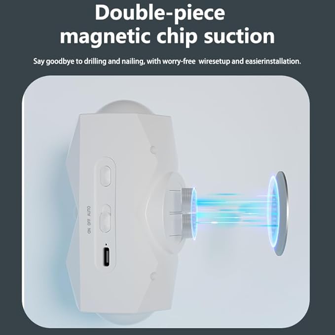 Rechargeable Motion Sensor Night Light, Magnetic RGB Color Changing LED Ambient Lighting, Compact Battery Operated Indoor Wall Light for Hallway, Stairs, Bathroom & Kids Room