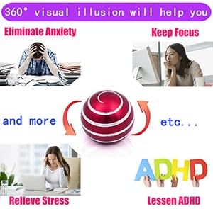Desk-Kinetic-Toys Cool-Gadgets for Fidget: Cool-Stuff Thing Game Toy for Adult Teen Children Kid, Stress Relief Optical-Illusion Gifts for Office School Home Man Women Christmas Spinning 300 Seconds
