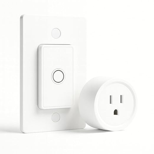 LoraTap Remote Control Outlet: Wireless Wall Switch — 656ft Range — on Off Outlet Switch for Lights & Small Appliances — Pre-Programmed & No Wiring