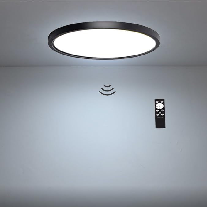 9 Inch Motion Sensor Ceiling Light Indoor,Motion Sensor Fixture Indoor for Closet Hallway Laundry Porch Pantry, Hard Wired Sensor Ceiling Light Black