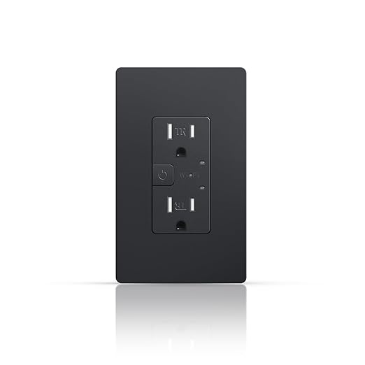 TOPELER Black Smart Electrical Outlet, Smart Wi-Fi Outlet with Individually Controlled, 15Amp Receptacle with Remote Control, Compatible with Google Home & Alexa, ETL&FCC Certified, 2.4G WiFi Only