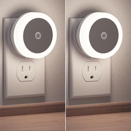Night Lights Plug-in [2Pack], LED Night Light with Sensor for Kids, Baby, Bathroom, Stair, Hallway - Cool White