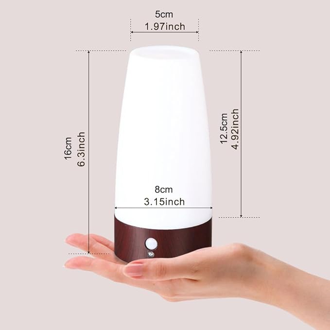 ZEEFO Retro LED Night Light PIR Motion Sensor Light,Activated Step Lighting Lamps,Indoor/Outdoor Battery Operated Lamp Sensitive Portable Moving Table Lamp for Kids Room,Hallway(Round Shape)