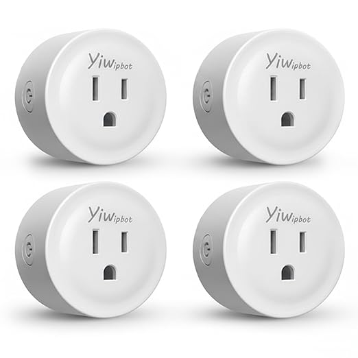 Matter Smart Plug 10A, Smart Wi-Fi Outlet Compatible with Alexa, Apple Homekit, Google Home, SmartThings, Home Assistant, No Hub Required, ETL & FCC & RoHS Certified, 2.4G WiFi Only, 4-Pack
