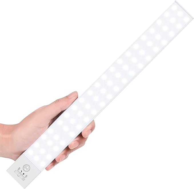 Alivation 60 LED Closet Lights Battery Powered LED Lights, Bright Under Cabinet Lighting, Motion Sensor Light Indoor, Wireless Lights, 2400mah Rechargeable Battery Operated Lights, 120 Days Run Time