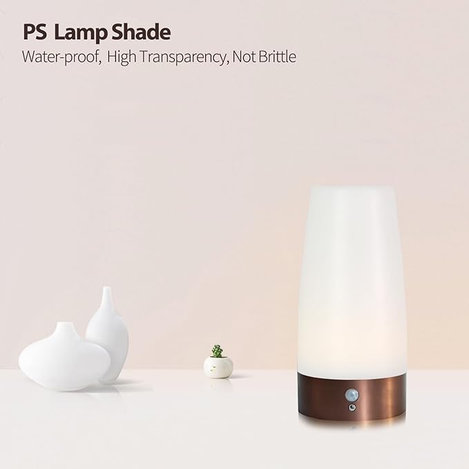 Betus Motion Sensor Night Light, Battery Operated Lamp with 2 Sensored Modes - Retro Bedside Table Desk Lamp with Soft Ambient Light for Bedroom, Living Room, Kitchen Kids Room