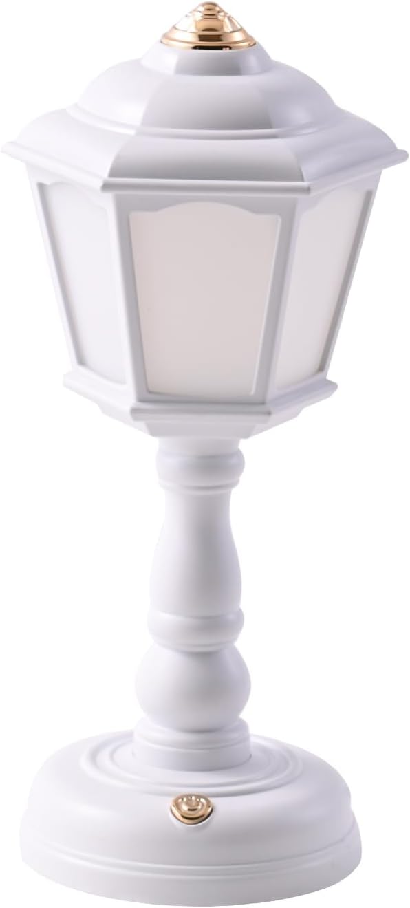 Mini Desk lamp Vintage, LED Dimmable Table Reading with USB Charging Port, Sensitive Control, Eye-Caring Office Lamp,Very Beautiful Decorative (White), FGXYD-001