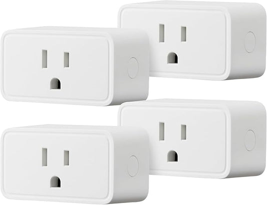 Amazon Basics Smart Plug, Works with Alexa Only, Voice Control, Remote APP Control, Schedule, Compact Design, Versatile, 2.4 GHz Wi-Fi, No Hub Required, 4-Pack, White