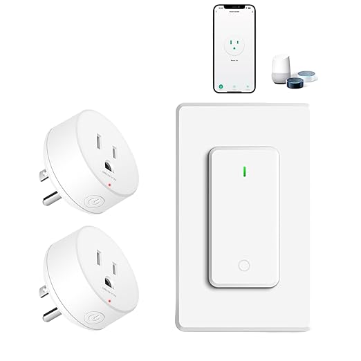 WiFi Smart Outlet Plug with Remote,GreenCycle 2 Electric Smart Plug with Remote,Compatible with Alexa and Google Home via Tuya,15A/1500W，Remote Control from Anywhere,TUV FCC List(2.4G)