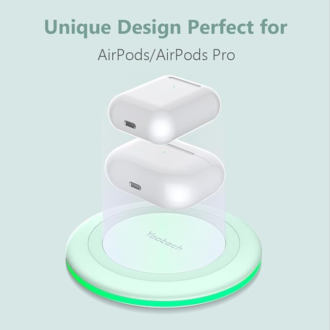 Yootech Wireless Charger,10W Max Wireless Charging Pad Compatible with iPhone 17/17 Pro/17 Pro Max/Air/16/15/14/13/SE 2022/12/11,Samsung Galaxy S25/S24/S23,for AirPods Pro 3(No AC Adapter)