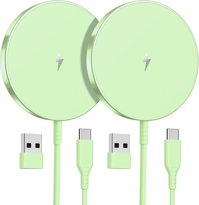 OANDYS Magnetic Wireless Charger 15W Fast Mag Safe Charger for 16/15/14/13/12 Series 2 Pack 5ft Cable Wireless Charging Pad for AirPods 3/2/Pro 2/Pro Mag-Safe Original Replacement