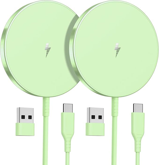 OANDYS Magnetic Wireless Charger 15W Fast Mag Safe Charger for 16/15/14/13/12 Series 2 Pack 5ft Cable Wireless Charging Pad for AirPods 3/2/Pro 2/Pro Mag-Safe Original Replacement