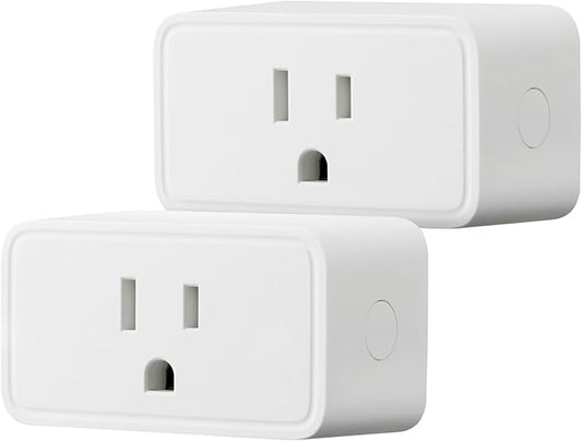 Amazon Basics Smart Plug with Timer Function, Voice Control, WiFi Outlet, Works with Alexa Only, Schedule, APP Control, 2.4 GHz Wi-Fi, No Hub Required, 2-Pack, White