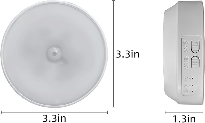 EZVALO 8 Pack Motion Sensor Closet Lights, 1200mAh Rechargeable Under Cabinet Lights, Night Lights, Puck Lights, Dimmable, 3 Color Temps, Magnetic, Stick-On for Kitchen, Stairs, Closet
