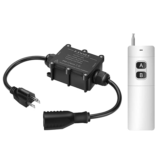 KTNNKG 20-30 amp Waterproof Remote Control Power Switch with Long Range Remote,Outdoor Weatherproof Smart Outlet,ac 90-250V