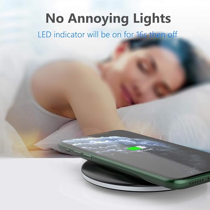 Yootech Wireless Charger,10W Max Wireless Charging Pad Compatible with iPhone 17/17 Pro/17 Pro Max/Air/16/15/14/13/SE 2022/12/11,Samsung Galaxy S25/S24/S23,for AirPods Pro 3(No AC Adapter)