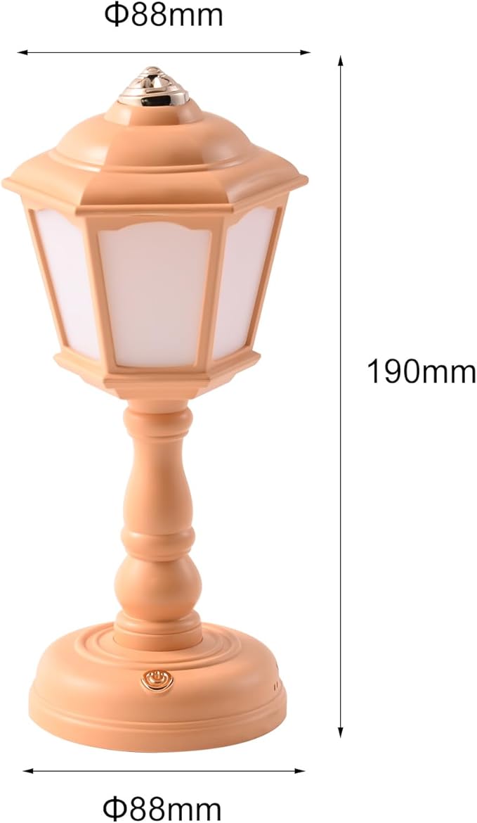 Mini Vintage LED Desk Lamp - Dimmable Table Reading Light with USB Charging Port, Sensitive Control, Eye-Caring Office Lighting - Beautiful Decorative (Yellow)