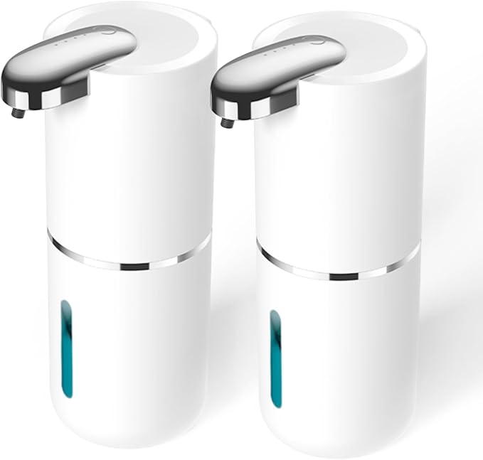 2 Pack Automatic Soap Dispenser, Touchless Foam Soap Dispenser,USB Rechargeable Dispenser Electric Wall Mounted Motion Sensor Waterproof Dispenser Pump for Bathroom Kitchen Dish Soap