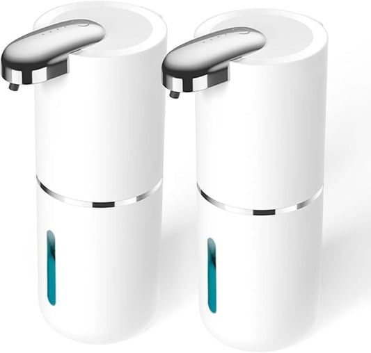 2 Pack Automatic Soap Dispenser, Touchless Foam Soap Dispenser,USB Rechargeable Dispenser Electric Wall Mounted Motion Sensor Waterproof Dispenser Pump for Bathroom Kitchen Dish Soap