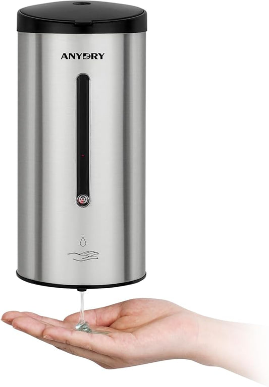 anydry Touchless Automatic Liquid Soap Dispense Wall Mount 25oz Large Capacity Stainless Steel for Commercial (Brushed)