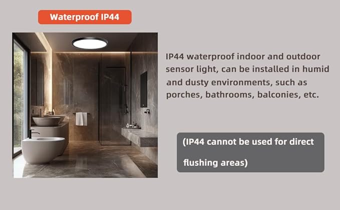 7 Inch Motion Sensor Ceiling Light Indoor,Motion Sensor Fixture Indoor for Closet Hallway Laundry Porch Pantry, Hard Wired Sensor Ceiling Light Black Black