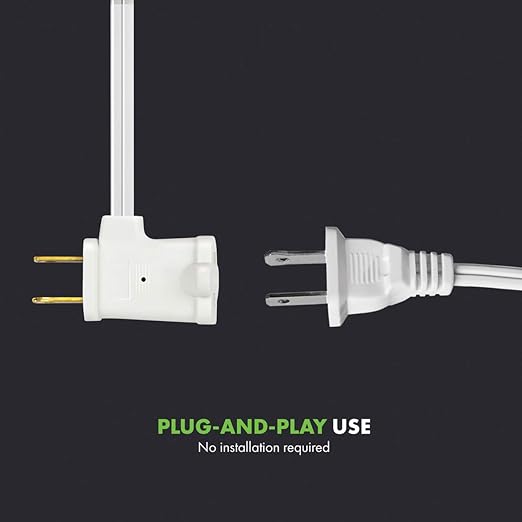 TOPGREENER Table-Top Plug in Dimmer for Table or Floor Lamps, Slide Control, Works with 360 Watt Incandescent and 150 Watt Dimmable CFL/LED, Off at Lowest dim, 6ft Cord, TGTTDL300-W, White, 2 Pack