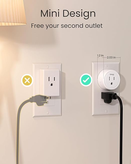GHome Smart 5G 15A WiFi Smart Plug Compatible with Alexa and Google Home, Outlet Timer Smart Home WiFi Outlet Timer with Remote Control, 5GHz and 2.4GHz Wi-Fi Sockets, ETL FCC Listed, White, 1 Pack