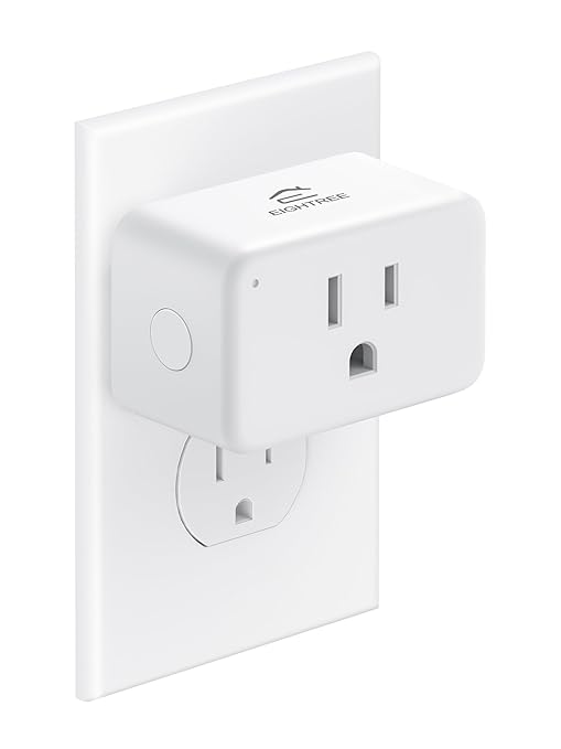 EIGHTREE Smart Plug 15A, WiFi Outlet that Compatible with Alexa & Google Home & SmartThings, No Hub Required, Smart Outlet with Remote Control, Timer & Schedule, 2.4GHz WiFi Only, 1 Pack