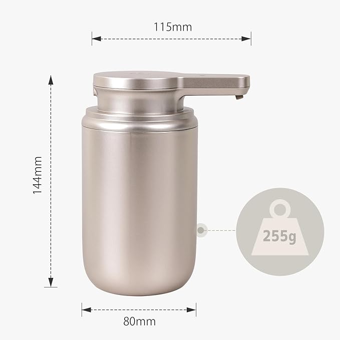 LAOPAO Automatic Liquid Soap Dispenser, Touchless Hand Soap Dispenser for Bathroom Kitchen ABS Rechargeable Soap Pump 10oz, Xmas Gift, Light Silver Plastic