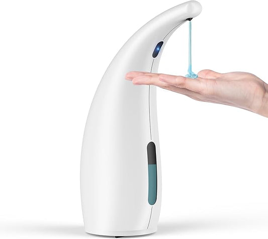 Automatic Liquid Soap Dispenser,300ML Touchless 4 Gear Adjustable,Countertop Electric Battery Operated White Hand Soap Dispenser with Sensor for Bathroom,Kitchen,Office