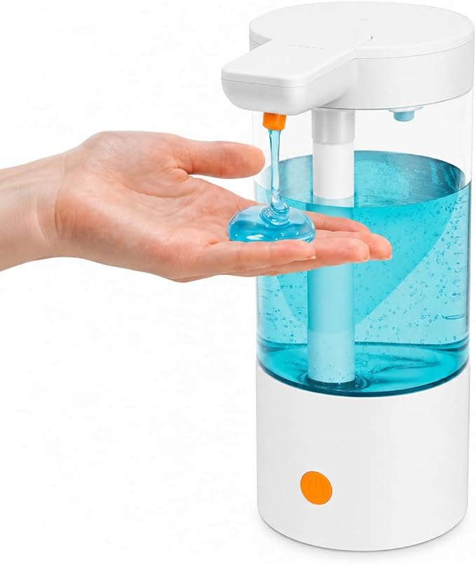Automatic Liquid Soap Dispenser Touchless, USB Rechargeable Smart Hand Soap Dispenser, 4-Level Adjustable, 13.5oz/400mL Wall Mount for Bathroom Kitchen Dish Soap-Orange