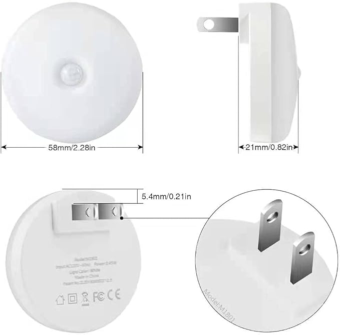 myCozyLite Red Motion Sensor Night Light, Red Light for Sleep, Night Lights Plug into Wall, Automatic ON Off, 2 Pack Motion Night Light for Bedroom, Bathroom, Kitchen, Hallways