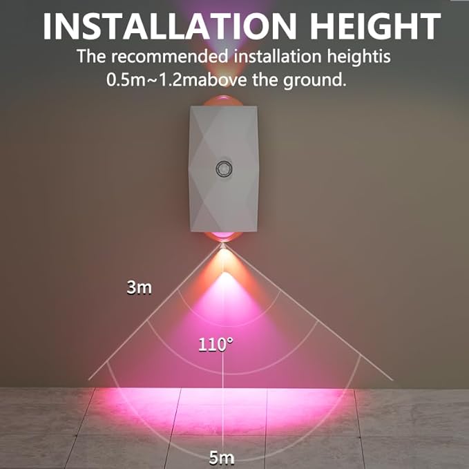 Rechargeable Motion Sensor Night Light, Magnetic RGB Color Changing LED Ambient Lighting, Compact Battery Operated Indoor Wall Light for Hallway, Stairs, Bathroom & Kids Room