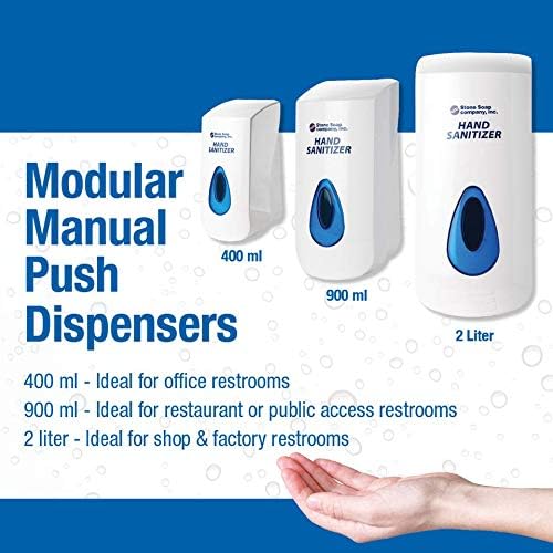 Automatic or Manual Hand Sanitizer Dispenser, Touch-Free Designed for Wall Mounting to an Optional Floor or Counter Stand (Manual Wall Mount 67.5 oz. Dispenser)