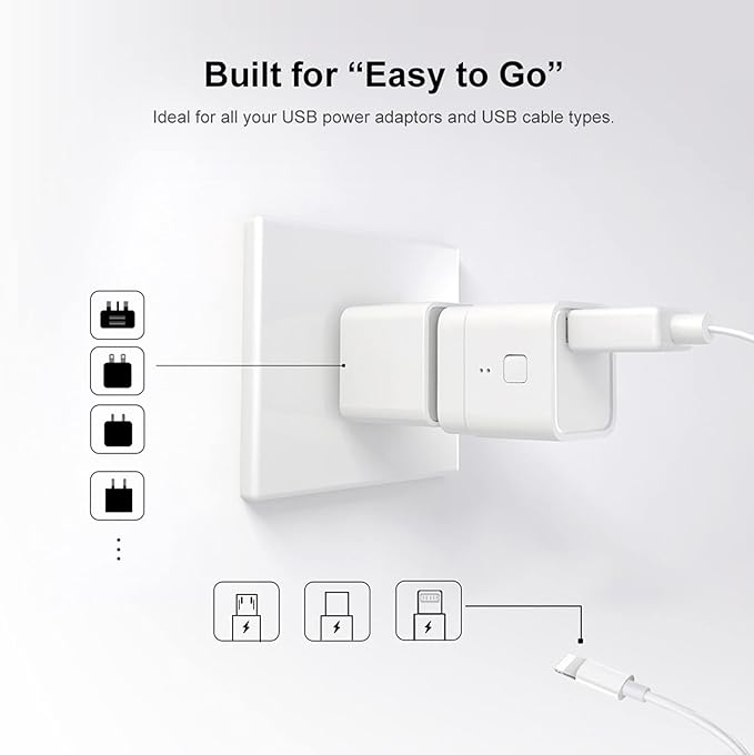 Tuya Micro DC 5V Smart WiFi Adaptor - Wireless USB Adaptor, APP Remote Control, Compatible with Alexa and Google Home for Voice Control