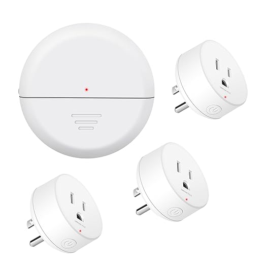 Motion Sensor Plug,Greencycle Wireless Motion Sensor Outlet with Timer Setting,PIR Sensor Plug to Auto Turn On/Off,Adjustable Detection Range,15A/1500W for Christmas Lights,Fans（1 Sensors 3 Plugs）