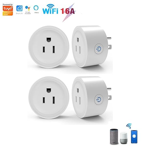 Smart Plug, WiFi Outlet Compatible with Alexa & Google Assistant, Outlet 16A/2200W Max, Home Automation, APP Remote Control, Timer&Schedule, No Hub Required, 2.4G Wi-Fi Only, 4 Pack