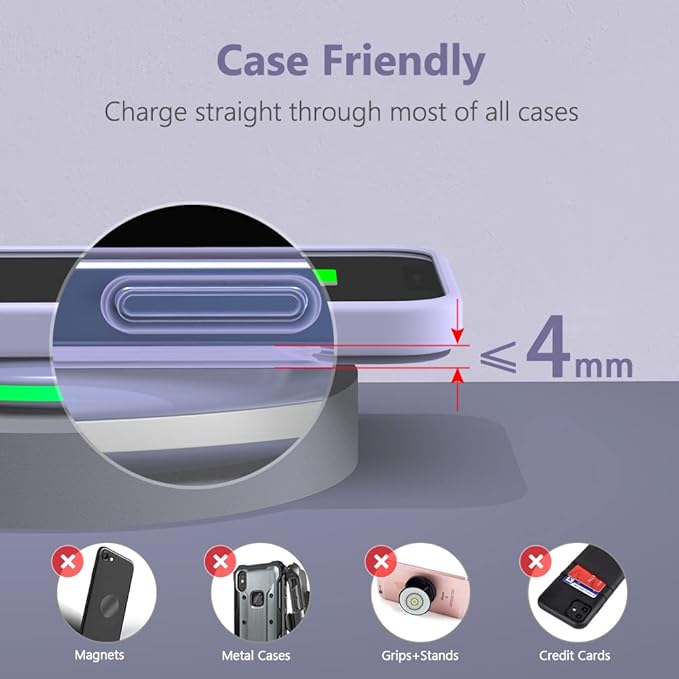 Yootech Wireless Charger,10W Max Wireless Charging Pad Compatible with iPhone 17/17 Pro/17 Pro Max/Air/16/15/14/13/SE 2022/12/11,Samsung Galaxy S25/S24/S23,for AirPods Pro 3(No AC Adapter)