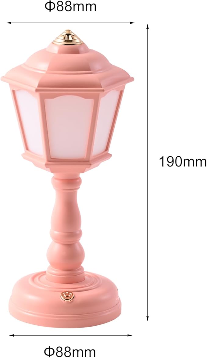 Mini Desk lamp Vintage, LED Desk Lamp Dimmable Table Lamp Reading Lamp with USB Charging Port, Sensitive Control, Eye-Caring Office Lamp,Very Beautiful Decorative Desk lamp (Pink)