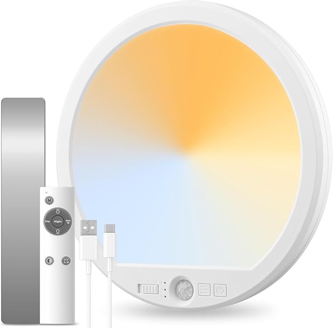 7" Rechargeable Motion Sensor Ceiling Light, 750LM Magnetic Wireless LED Light with Remote, IP44 Waterproof Battery Operated Ceiling Light for Closet Shower Stairs Hallway Garage Porch Pantry Patio