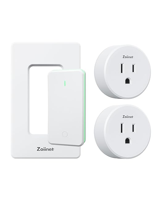 Zoiinet Remote Control Outlet Plug Switch, Buckle Design & Removable Wireless Light Switch, No Wiring Needed, 300 ft, 15A/1500W, Programmable, for Household Appliances(2 Pack)