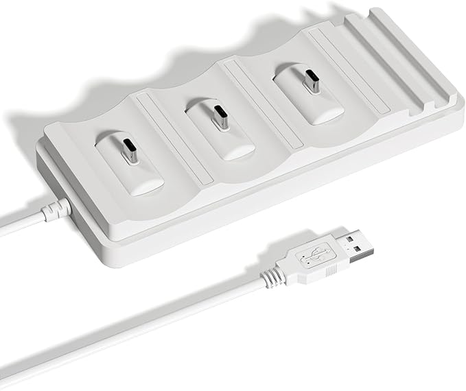 EZVALO 3-Port USB-C Charging Station for Puck Light, Multi-Light Storage & Charging Base, Designed for Round Lights Less Than 1.4 inches Thick(Power Supply and Adapter are not Included)