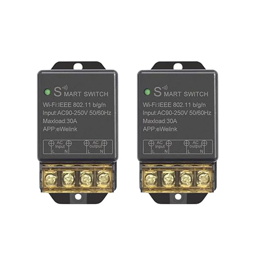Ewelink 30A Hight Power WiFi Smart Switch 110V/120V/240V, APP Remote with Timer, Wireless DIY Mode for Home Automation, Compatible with Alexa & Google Home(2 pcs)