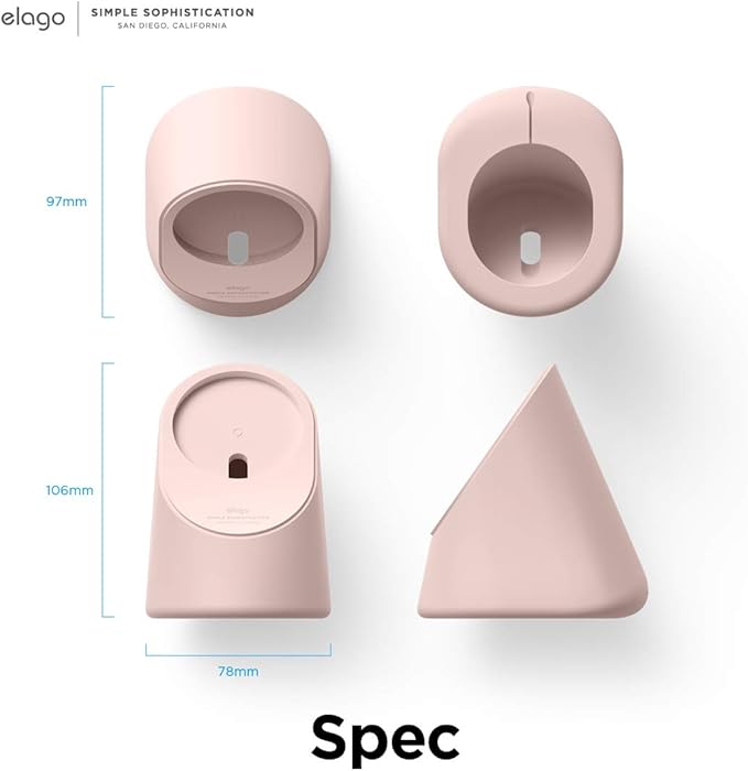 elago MS1 Charging Stand Compatible with MagSafe Charger - Premium Silicone Stand Compatible with iPhone 17/16/15/14/13/12 Series, for iOS Standby Mode [Sand Pink] [Charging Cable Not Included]